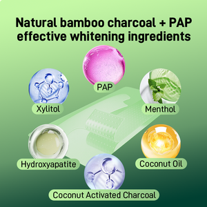 Tiras negras de etiqueta privada Tiras blanqueadoras de dientes Blanqueadoras Sabores Pap Tiras blanqueadoras de dientes de carbón - Product Image 2