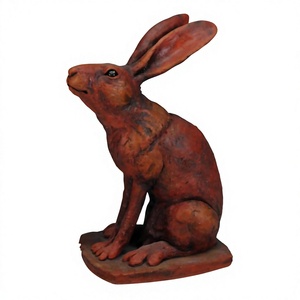 Rustic Rabbit Sculpture Decorative Antique Easter Bunnies <b>Figure</b> Handicraft Bronze Solid Rabbit Statue Garden Ornaments - Product Image 1