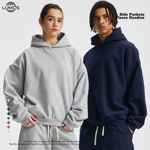 Nouveau <span class=keywords><strong>sweat</strong></span> à <span class=keywords><strong>capuche</strong></span> en polaire unisexe pour l'automne et l'hiver, style streetwear, uni, surdimensionné, décontracté, pour hommes - Product Image 2