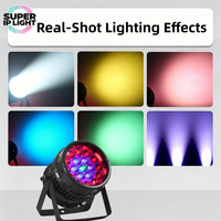 Projecteur LED Par étanche 19x12W RGBW avec zoom, contrôle DMX RDM, pour événements extérieurs, discothèques et éclairage de scène