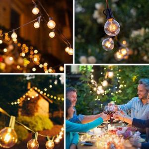 25FT G40 स्ट्रिंग रोशनी E12 तोरण विंटेज आँगन ग्लोब काले तार connectable G40 आउटडोर प्रकाश - Product Image 4