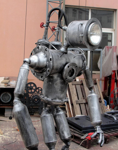 <span class=keywords><strong>Steampunk</strong></span> Vintage en fer métallique, robot accueil, décoration de maison, artisanat en métal - Product Image 2