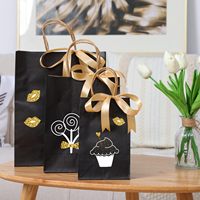Sac en papier kraft personnalisé imprimé avec poignée pour la livraison de plats à emporter, qualité alimentaire, pour restaurants, cafés, boulangeries, avec logo