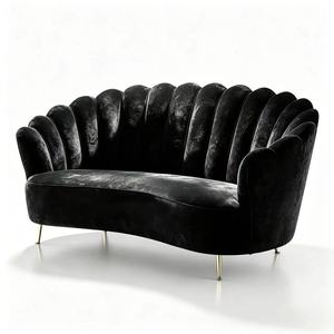 Ensemble de canapés en velours coquille de palourde de luxe nordique 2027YOUTAI, 1/<span class=keywords><strong>2</strong></span>/3 <span class=keywords><strong>places</strong></span>, pieds dorés, <span class=keywords><strong>canapé</strong></span> incurvé moderne pour salon - Product Image 6