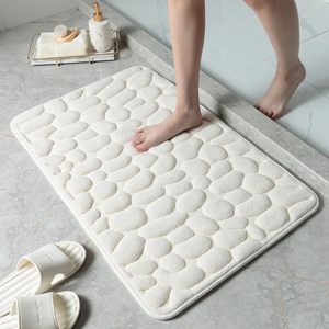 Tapis de sol en velours corail gaufré <span class=keywords><strong>FIGOO</strong></span> - Tapis de salle de bain absorbant de couleur unie, tapis d'entrée, tapis de bain effet pierre - Product Image 4