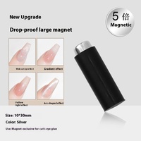 Outil magnétique 3-en-1 pour effet œil de chat, cylindre métallique fortement magnétique pour nail art UV, application multifonctionnelle de gel sur les doigts, fournitures pour ongles