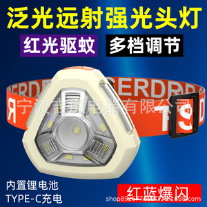 Led Headlamp Rechargeable Battery 500Ma For Outdoor Night Riding Fishing Climbing With Clip On Cap - Product Image 2