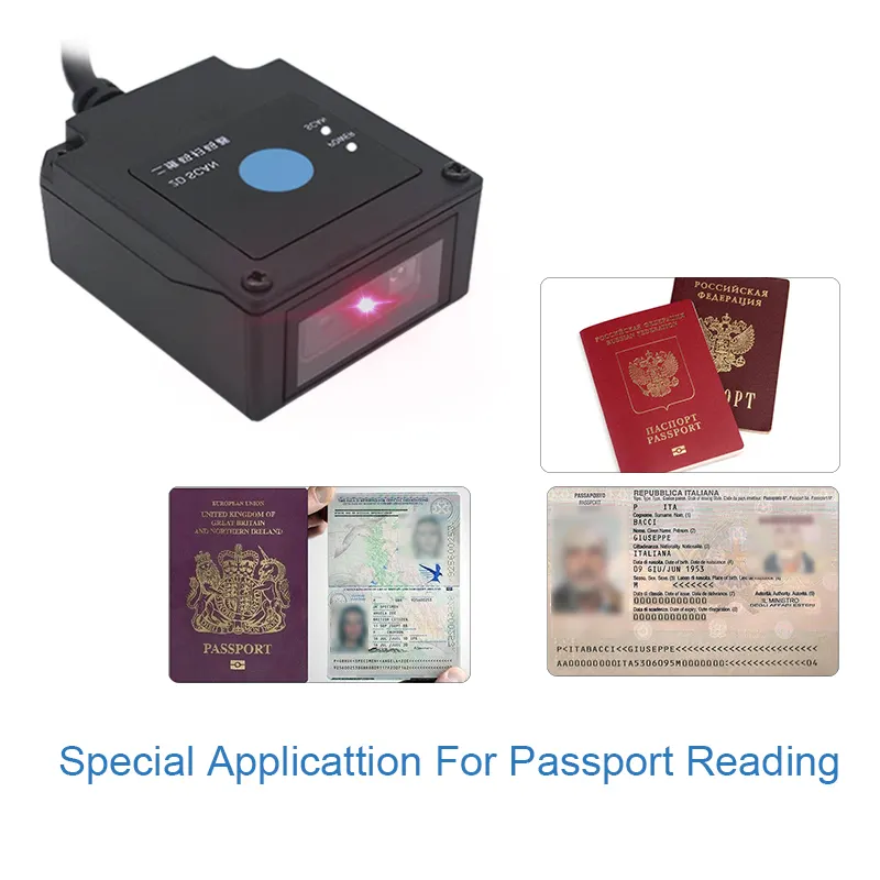 High Quality Portable USB RS232 industry Fixed Mount OCR MRZ passport reader barcode scanner