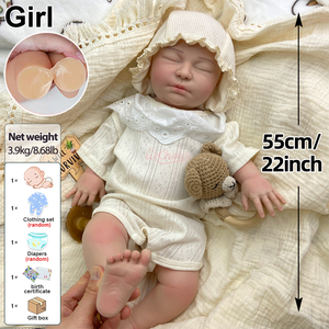 55cm Realistic Full Body Silicone <strong>Reborn</strong> Baby Doll Newborn Doll Look Real Sleeping <strong>Bebes</strong> <strong>Reborn</strong> De Silicona Anatomically Correct - Product Image 5