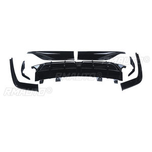 Yofer V2 Rear Bumper Diffuser <b>Splitter</b> <b>Lip</b> + Corner Apron Spats for 2018-2022 10th 10.5th Accord Glossy Black Carbon Fiber Look - Product Image 3