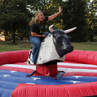 Taureau mécanique gonflable commercial Songfa pour adultes, avec matelas combiné en PVC, pour parcs d'attractions et trampolines, une place