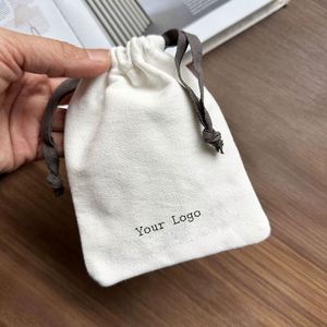 Sac à cordon en coton personnalisé écologique, pochette anti-poussière recyclable avec impression de logo - Product Image 2