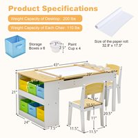 Ensemble table et chaises ergonomiques en bois pour enfants, certifié, idéal pour l'école et le salon, confort optimal pour les tout-petits, pour le dessin