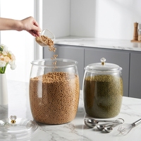Pot de conservation alimentaire en PET sans BPA, étanche à l'humidité, hermétique, transparent, pour céréales, grains de café, thé