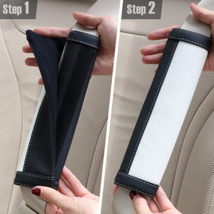 Nuevas almohadillas de cuero sintético PU para cinturón de seguridad de coche de Amazon, almohada gruesa y suave para dormir con correas antideslizantes para los hombros - Product Image 4