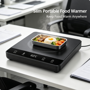 Plato Calentador de Alimentos <span class=keywords><strong>El</strong></span>éctrico Inalámbrico de 8800 mAh, 45 mm de Grosor, Temperatura Ajustable, Panel Táctil LED, Bandeja Calefactora Portátil con Apagado Automático - Product Image 5