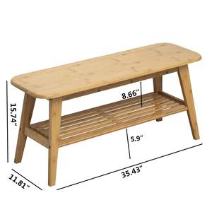 Suministro de fábrica, venta al por mayor, Banco de Zapatero personalizado, Banco de entrada de bambú, organizador con Zapatero de madera de almacenamiento de 2 niveles - Product Image 2