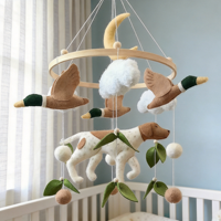 Mobiles en feutre pour berceau, motif canard mallard et chien, style bohème, cadeau de naissance, pour chambre d'enfant garçons et filles