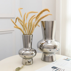 <span class=keywords><strong>Vase</strong></span> à fleurs en céramique de luxe, style nordique, galvanoplastie, argent, or, <span class=keywords><strong>vase</strong></span> de <span class=keywords><strong>pampa</strong></span> lisse pour décoration de bureau et de maison - Product Image 1