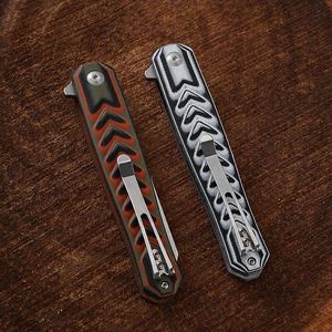 Bochen 포켓 물고기 비늘 모양 손잡이 D2 블레이드 접는 칼 사냥 생존 전술 등산 캠핑 칼 - Product Image 4