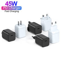 Chargeur USB Type C Super Rapide GaN 65W 45W pour iPhone 17 Pro Max et Samsung, Adaptateur de Voyage PD avec Prises EU US UK
