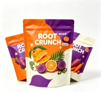 Op maat gemaakte logo food grade hersluitbare staande pouch voor fruitsnacks, PE materiaal, ritssluiting - OEM service voor internationale kopers