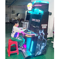 Machine d'arcade de combat Fighter King 32 pouces avec écran LCD |   Bornes d'arcade rétro classiques pour 2 joueurs avec lumières LED pour les salles de jeux