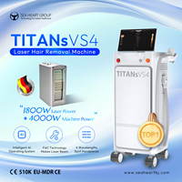 Máquina de Depilación Láser Seaheart Android 1800W Ice Titanium Germany OSRAM TEC con Diodo de Refrigeración, 4 Longitudes de Onda: 755/808/940/1064nm