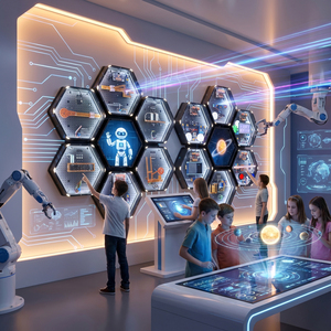 Dispositivo Interactivo con IA para Educación STEM en Espacios Creativos de Robótica, con Pantalla Multimodal Táctil, de Visión y de Movimiento, para Laboratorios de IA STEM - Product Image 1