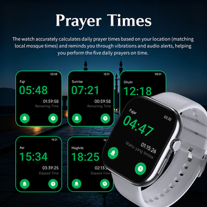 Montre connectée guide complète pour le Hajj et l'Omra <span class=keywords><strong>avec</strong></span> rituels étape par étape, Dua et Zikr, heures <span class=keywords><strong>de</strong></span> prière, <span class=keywords><strong>boussole</strong></span> Qibla - Product Image 5