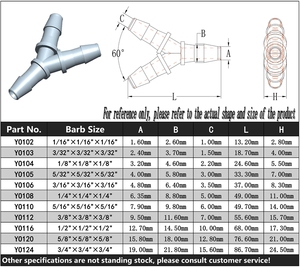 Conector de tubo flexible en forma de Y de 3 vías, de plástico, reductor, para manguera de agua, con conexiones de púas, cabezal de plástico PP, resistente a la corrosión - Product Image 4