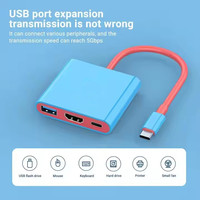 Meilleure vente personnalisation d'usine prix attractif USB C vers HDTV 4K USB3.0 PD 3 en 1 Hub Type C adaptateur