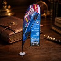 Drapeau de plage en polyester personnalisé double face pour le commerce extérieur transfrontalier, avec mât télescopique en alliage d'aluminium, vente en gros pour événements et entreprises