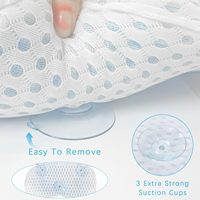 Oreiller de bain en gel TPE nid d'abeille 4D gris foncé CF avec soutien profilé pour la tête et le cou, trois ventouses, lavable en machine