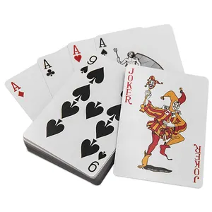 Amostra de cartões de jogo de pôquer, design personalizado, seu logotipo, caixa impressa, plástico, à prova d' água