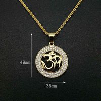 Hip Hop OHM Hindou Bouddhiste AUM OM Glacé Yoga Inde Sport De Plein Air Étanche En Acier Inoxydable Bijoux Pendentif Colliers Hommes