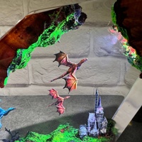 Lampe de nuit en résine Dragon Volant, design artistique Dragon Feu et Glace, décoration d'intérieur exquise, cadeau fabriqué en Chine, modèle LY163