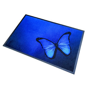 Tapis de garage antidérapant lavable à poils coupés modernes, motif écossais, personnalisé OEM, 100 % nylon, avec logo imprimé numériquement sur caoutchouc - Product Image 4