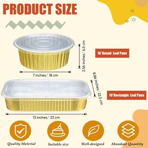 Tazón Redondo de Aluminio Dorado de 1130 ml para Sopa, Envase de Aluminio para Alimentos para Llevar con Tapas, Personalizable con Impresión - Product Image 4