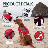 Gilet de sauvetage réfléchissant pour chien de style britannique, en polyester, gilet de flottabilité, harnais de natation sécurisé pour chiens de petite, moyenne et grande taille, toutes saisons