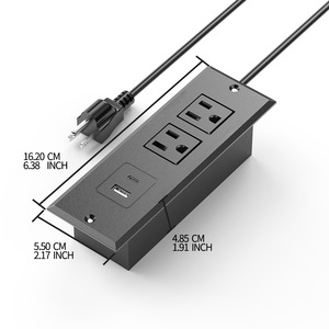 Estación de Carga Oculta para Muebles con 2 Tomas de Corriente, Fuente de Alimentación USB Dual, <span class=keywords><strong>Enchufe</strong></span> Eléctrico, Regleta de Escritorio Oculta - Product Image 3