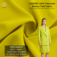 Tissu sergé cassé 100 % polyester extensible de haute qualité 130 g/m² pour chemises, robes, chemisiers, pantalons et vêtements Hanfu pour filles
