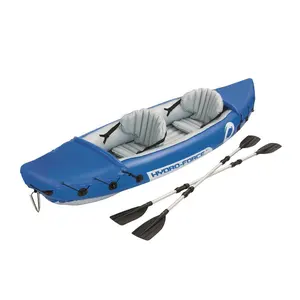 Bestway-Juego de Kayak inflable para 2 personas, bote de pesca en canoa, al aire libre, Lite-Rapid, 65077