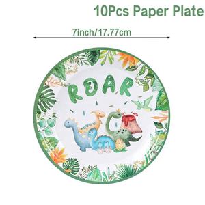 Vaisselle de Dinosaure pour Fête d'Anniversaire en Stock, Fournitures pour Fête d'Anniversaire, Safari, Animal de la Jungle, Sauvage - Product Image 2