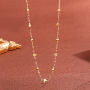 Fashion 18K <b>Gold</b> Plated 304 Stainless Steel Flower Cross Star Shape Necklace for Women Trendy Design Perfect for Casual Outfits - Product Image 3