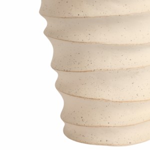 Vaso Scultoreo Scanalato Ecomix, Vaso Moderno per Fiori da Esposizione in Soggiorno con Texture Stratificata - Product Image 5