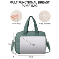 Sac à langer matelassé avec compartiment pour tire-lait et ordinateur portable, sac fourre-tout avec matelas à langer et sangles de fixation pour poussette