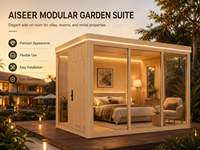 Maisonnette moderne en aluminium imperméable, préfabriquée, modulaire, à coins arrondis, pour jardin, style urbain, maison mobile à coins courbes