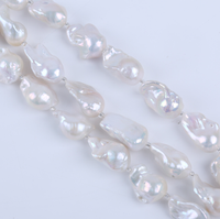 Perles d'eau douce naturelles baroques blanches semi-finies en vrac de 14-18 mm, cordons de grande taille pour la fabrication de bijoux