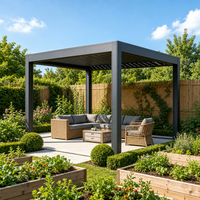 Pergola Bioclimatique Motorisée Rétractable en Aluminium avec Lames Orientables, Revêtement Poudré, Étanche, pour Jardin et Terrasse Extérieure